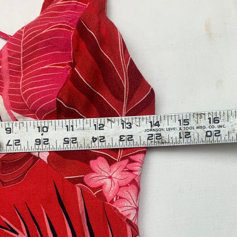 Farm Rio xs Philipa maxi dress Tropical Red Pink women's party Hawaiian resort - Picture 6 of 12